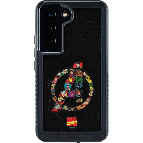 Marvel Classic Comics Avengers Logo Galaxy S24 Waterproof Case